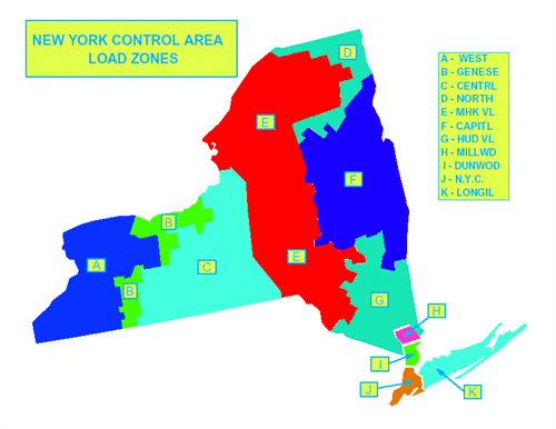 NYISO Zone Map